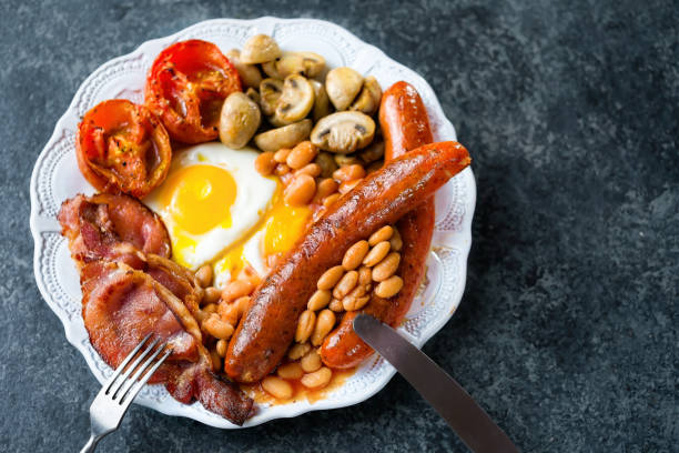 istock plate of rustic full english breakfast 1267998525