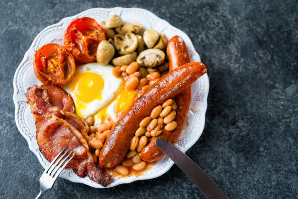 istock plate of rustic full english breakfast 1267999613