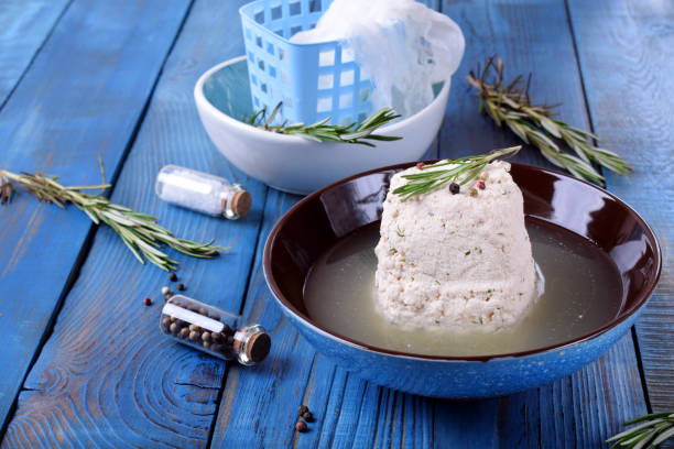 homemade cheese in the brine - circassian imagens e fotografias de stock