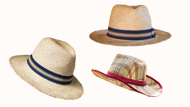 istock Several straw hats separated from the white background. 1268023378