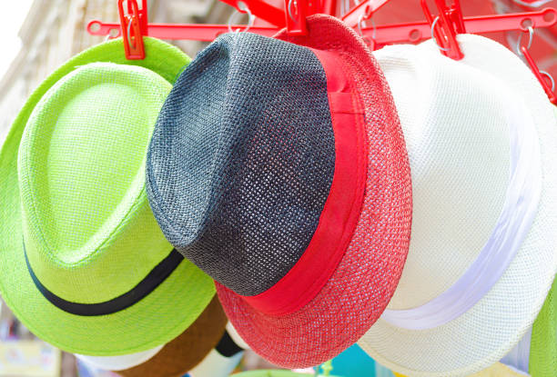 istock Colorful summer hats on sale 1268026429
