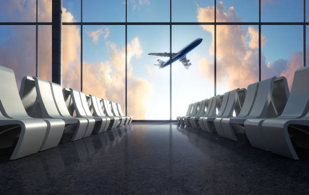 istock Empty airport departure lounge 1268028585
