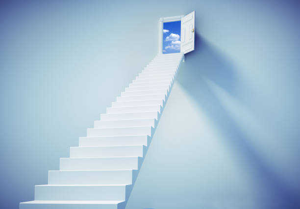 istock Staircase to open heavens door 1268037482