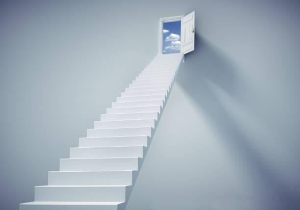 istock Staircase to open heavens door 1268037488