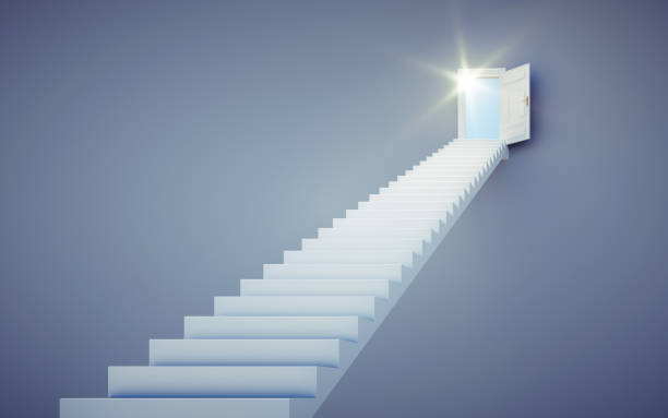 istock Staircase to open heavens door 1268037491