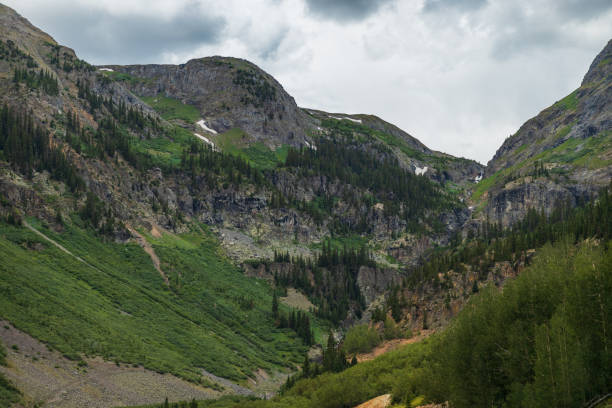 istock Mountain landscape with overcast skies 1268045225