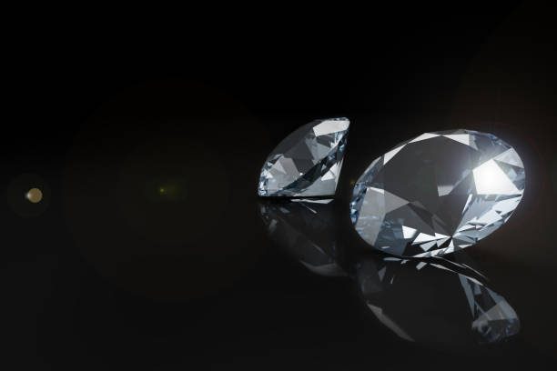 istock Brilliant diamonds on a black background. 3d illustration. 1268046735