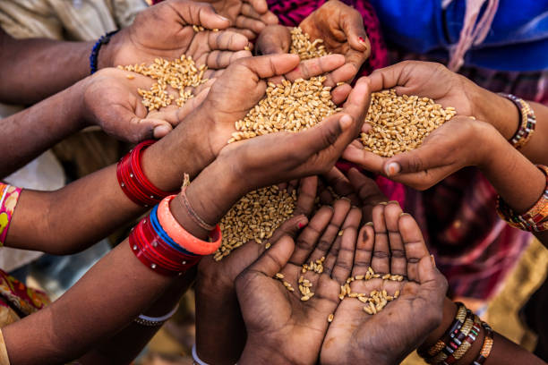 istock Hands of poor - asking for food, Africa 1268047068