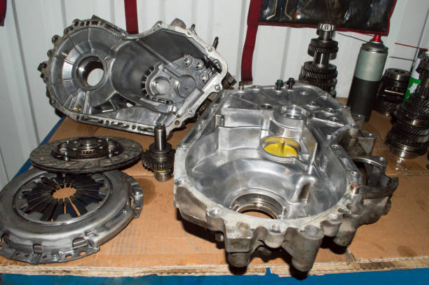 istock The disassembled manual transmission is on the table 1268050145