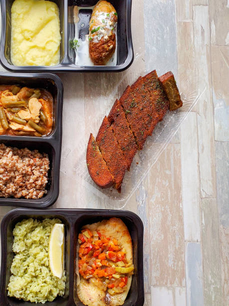istock Various types of ready meals in disposable containers on the table 1268053299