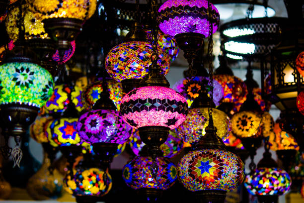 istock Multiple Arabic lamps at a shop in turkey. 1268055363