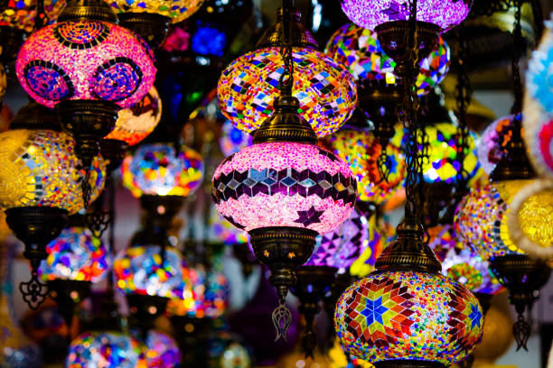 istock Multiple Arabic lamps at a shop in turkey. 1268055387