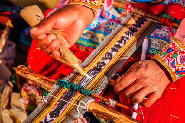 istock Peruvian woman weaving near Colca Canyon, Peru 1268057177