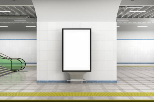 istock Billboard stand mock up on the underground subway station. 1268057178