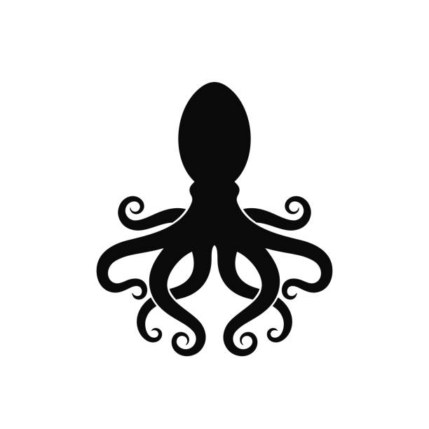Octopus logo. Isolated octopus on white background EPS 10. Vector illustration crazy logo stock illustrations