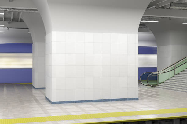 istock Blank wall mock up of underground subway station. 1268057915