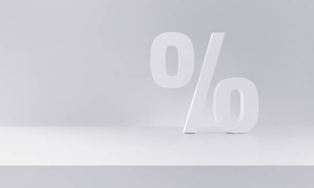 istock Percent discount symbol white background. 3d rendering. 1268058644