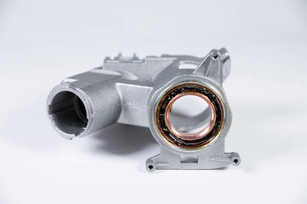 istock Ignition lock housing with steering shaft bearing on white background 1268058927