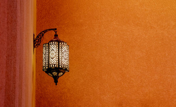 Morocco style lamp at a mosque in Doha, Qatar