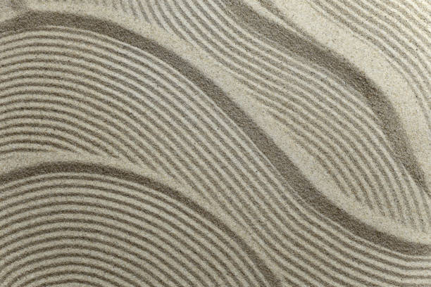 Sand pattern Sand pattern texture close up japanese rock garden stock pictures, royalty-free photos & images