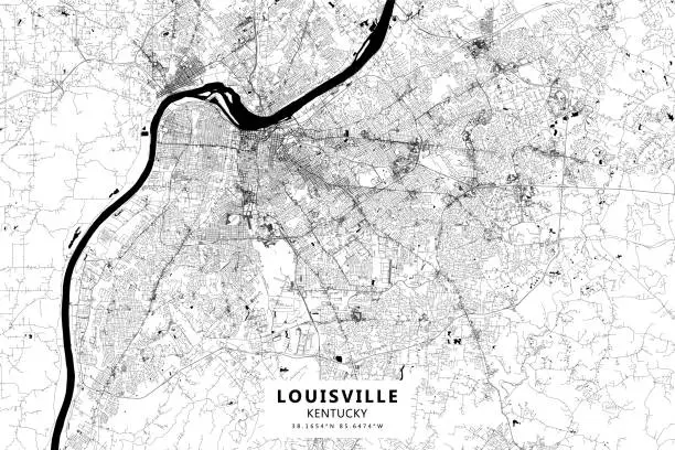Vector illustration of Louisville, Kentucky, USA Vector Map