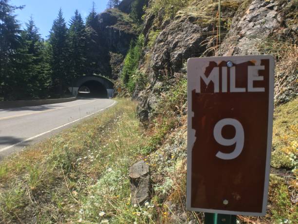 istock mile marker nine - sign / hurricane ridge rd 1268073626