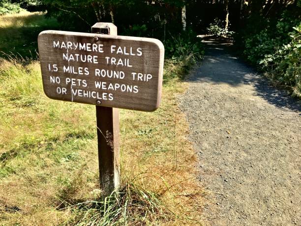 istock marymere falls trailhead - sign 1268073669