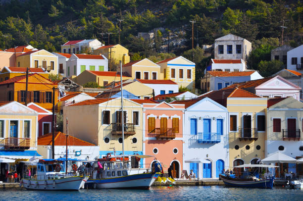istock Meis (Kastellorizo) Island harbour landscape, Greece 1268074866