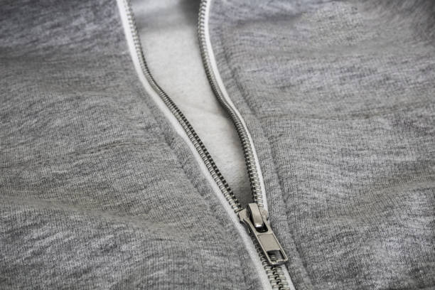 istock Zip detail on gray cotton jacket 1268082058