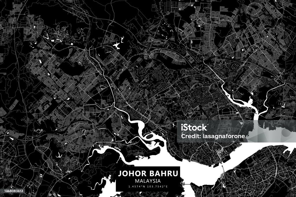 Johor Map Vector Johor Bahru Malaysia Vector Map Stock Illustration - Download Image Now ...