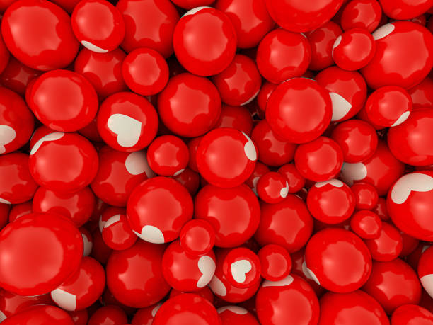 istock Ball with shape heart for valentines card. 3D illustration 1268083625