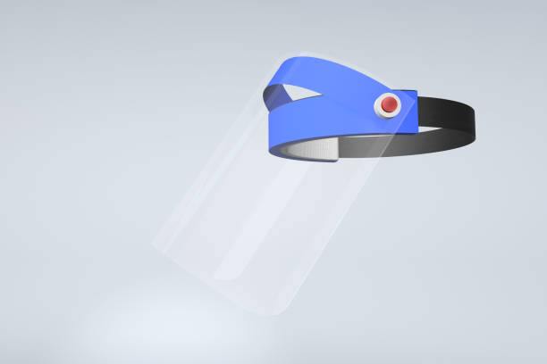 istock 3D illustration representation of face shield in render. 1268083632