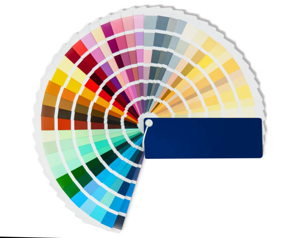 istock Color card palette, samples for colour definition. Guide of paint samples, colored catalog. Photo close up. 1268088601