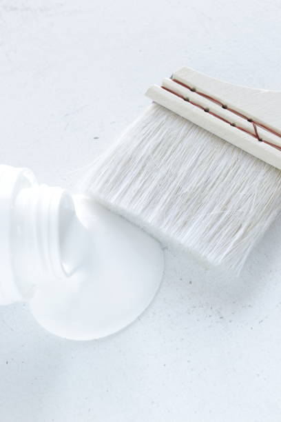 istock white paint color and paintbrush 1268089527