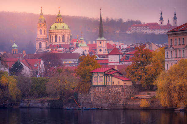 istock Prague panorama with Strahov Monastery and St Nicholas Cathedral at sunset – Czech Republic 1268112995