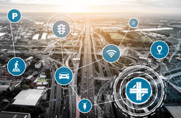 istock Smart transport technology concept for future car traffic on road 1268120830