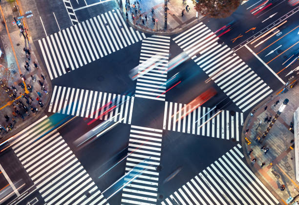 istock Traffic and people cross a busy intersection in Ginza 1268125448