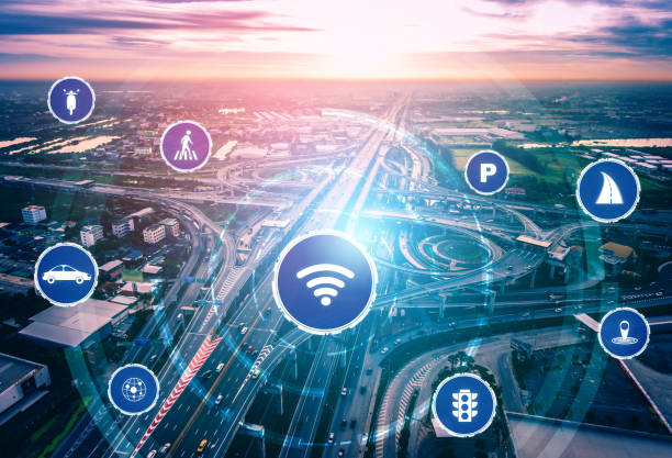 istock Smart transport technology concept for future car traffic on road 1268126075