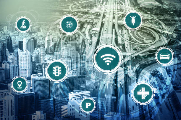 istock Smart transport technology concept for future car traffic on road 1268126178