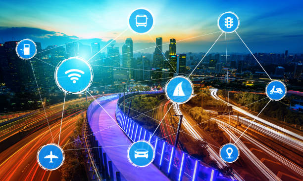 istock Smart transport technology concept for future car traffic on road 1268126599