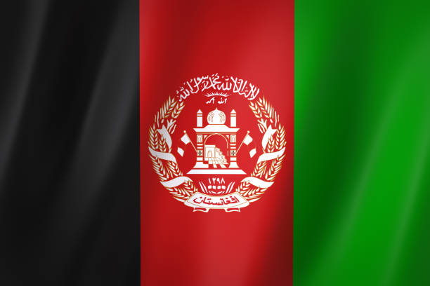 afghanistan flag, 3d render,8k - flag of afghanistan imagens e fotografias de stock