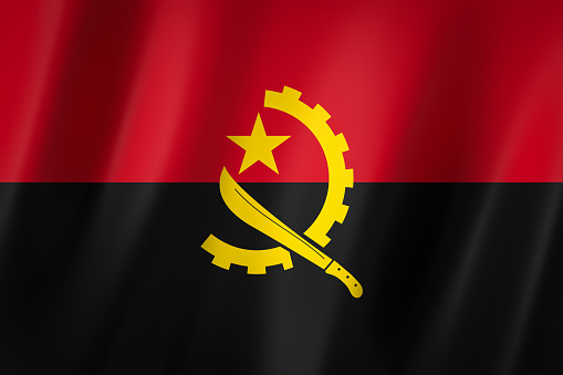 Angola flag, 3d render,8K