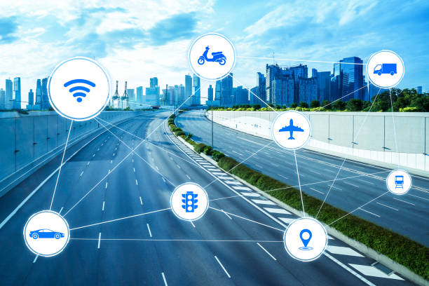 istock Smart transport technology concept for future car traffic on road 1268132639