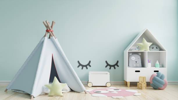 istock Children's playroom with tent and table sitting,doll. 1268133598