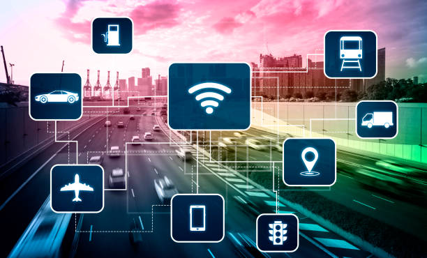 Smart transport technology concept for future car traffic on road