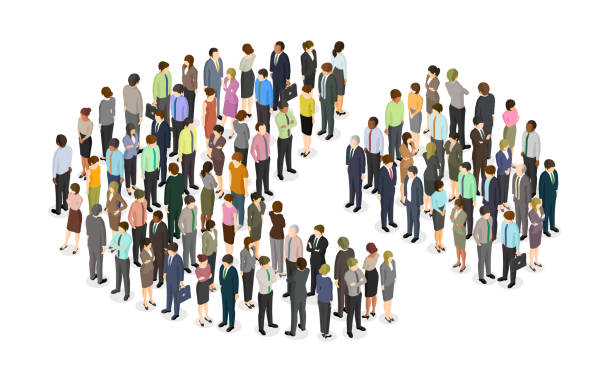 kreisdiagramm bestehend aus personen - diversität grafiken stock-grafiken, -clipart, -cartoons und -symbole