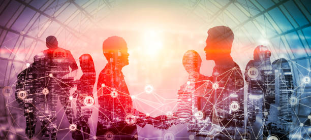 istock Creative image of many business people conference group meeting 1268140011