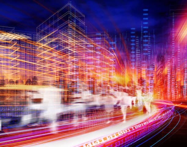 istock Financial district in smart city in technology 1268140327