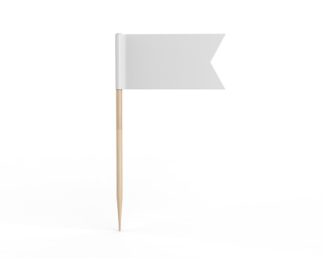 Topper de la bandera de la cola de pescado decorativo en blanco para el diseño del mockup, ilustración de renderizado 3d. photo