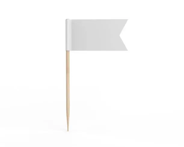 Blank Decorative Fish tail Flag Topper For Mockup Design, 3d illustration.